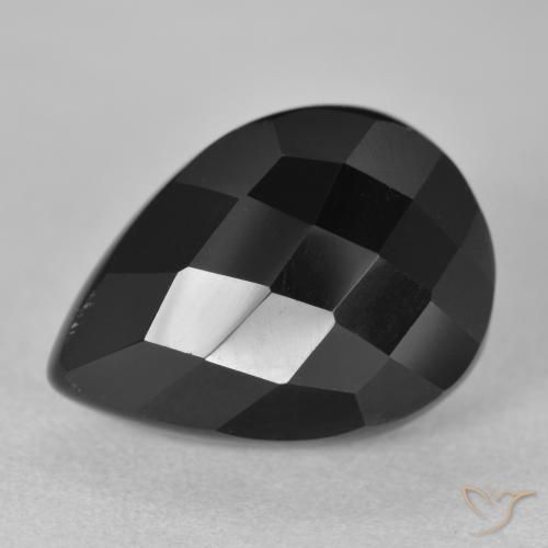 9.47ct Naturel Noire Onyx, En forme de poire, Opaque