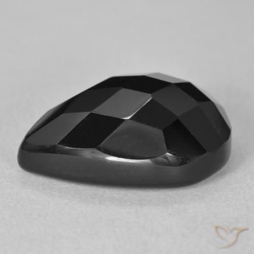 Onyx Noire naturelle En forme de poire, 9.47 ct, Opaque
