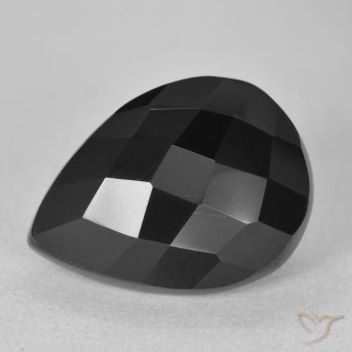 9.20ct Naturel Noire Onyx, En forme de poire, Opaque