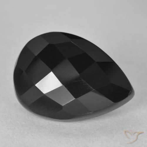 Onyx Noire naturelle En forme de poire, 9.20 ct, Opaque