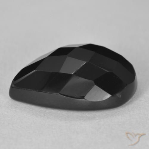 Onyx Noire naturelle En forme de poire, 9.20 ct, Opaque