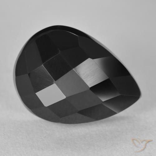 Onyx Noire naturelle En forme de poire, 10.44 ct, Opaque