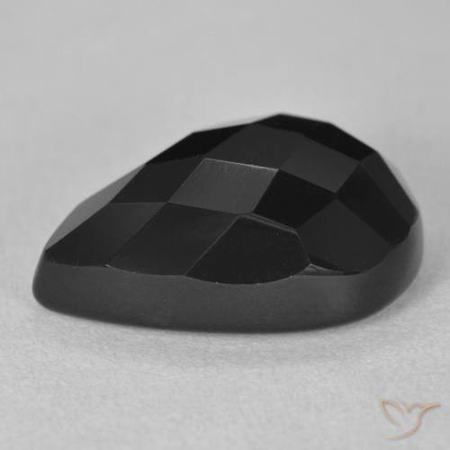 Onyx Noire naturelle En forme de poire, 10.44 ct, Opaque