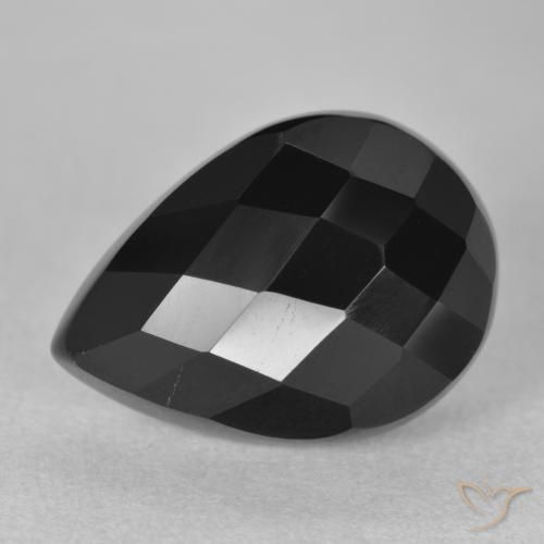Onyx Noire naturelle En forme de poire, 9.31 ct, Opaque