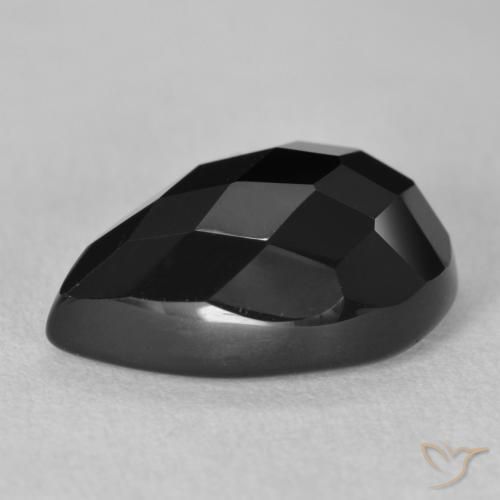 Onyx Noire naturelle En forme de poire, 9.31 ct, Opaque