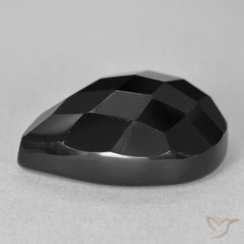 Onyx Noire naturelle En forme de poire, 10.11 ct, Opaque