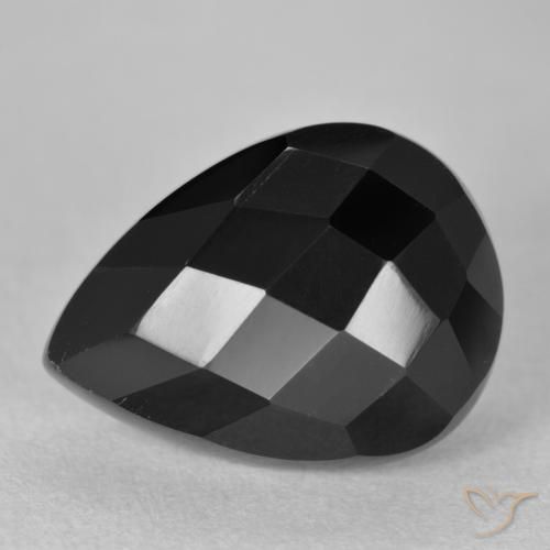 10.30ct Naturel Noire Onyx, En forme de poire, Opaque