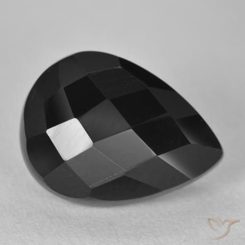 Onyx Noire naturelle En forme de poire, 10.30 ct, Opaque