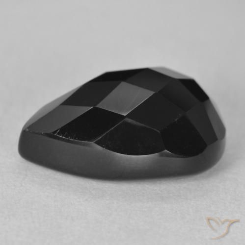 Onyx Noire naturelle En forme de poire, 10.30 ct, Opaque