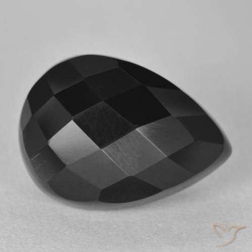 Onyx Noire naturelle En forme de poire, 11.14 ct, Opaque