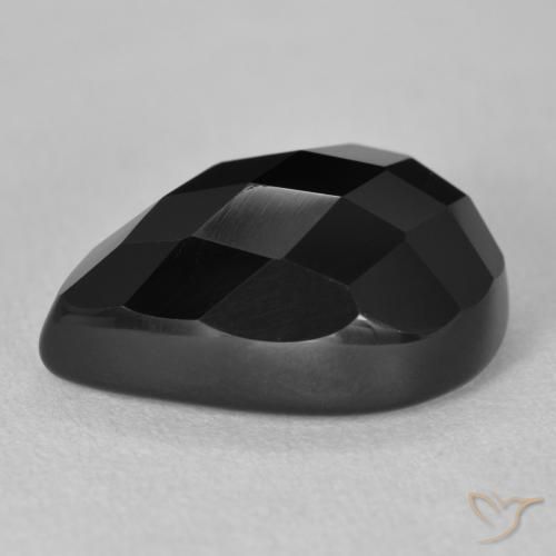 Onyx Noire naturelle En forme de poire, 11.14 ct, Opaque