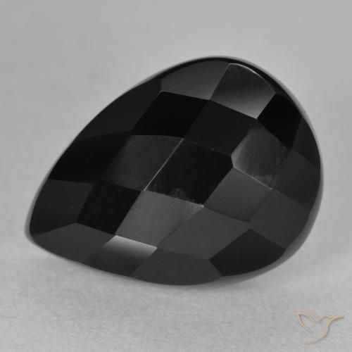 Onyx Noire naturelle En forme de poire, 9.95 ct, Opaque