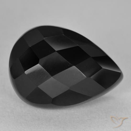 Onyx Noire naturelle En forme de poire, 9.95 ct, Opaque