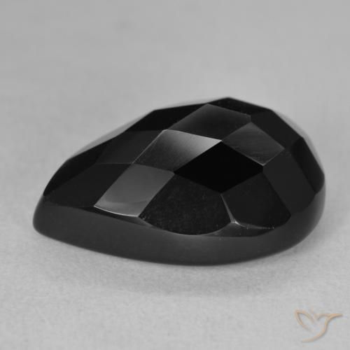 Onyx Noire naturelle En forme de poire, 9.95 ct, Opaque