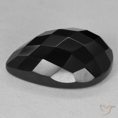 Onyx Noire naturelle En forme de poire, 11.60 ct, Opaque