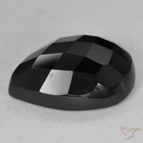 Onyx Noire naturelle En forme de poire, 9.91 ct, Opaque