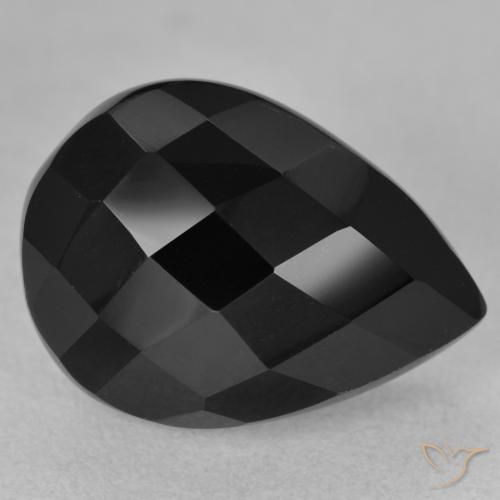 9.60ct Naturel Noire Onyx, En forme de poire, Opaque