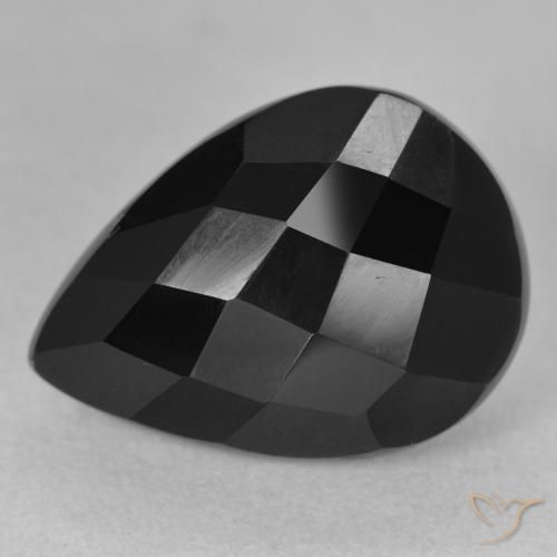8.70ct Naturel Noire Onyx, En forme de poire, Opaque