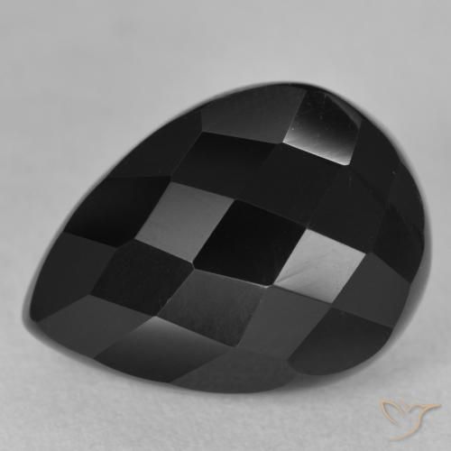 Onyx Noire naturelle En forme de poire, 10.14 ct, Opaque
