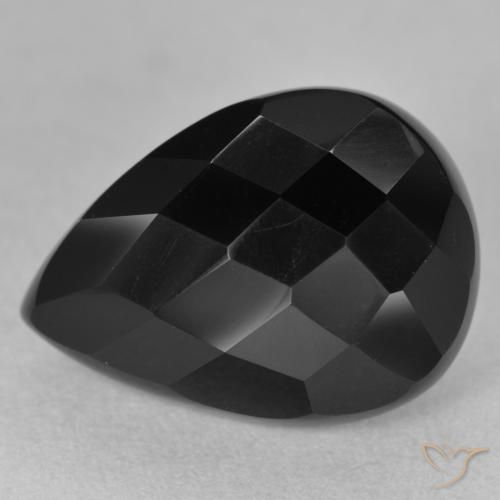 10.07ct Naturel Noire Onyx, En forme de poire, Opaque