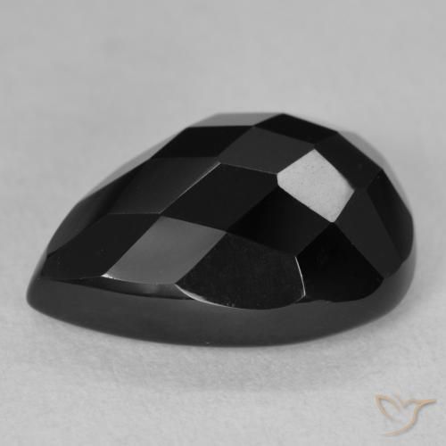Onyx Noire naturelle En forme de poire, 10.07 ct, Opaque