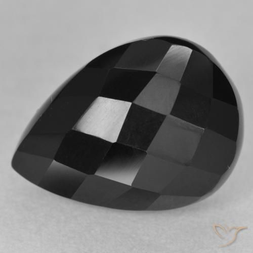 10.10ct Naturel Noire Onyx, En forme de poire, Opaque