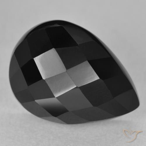 Onyx Noire naturelle En forme de poire, 10.10 ct, Opaque