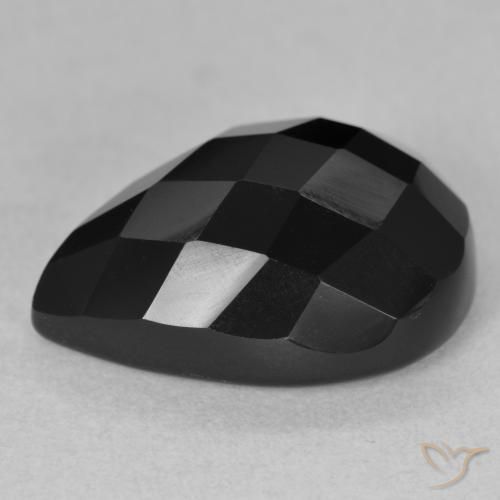 Onyx Noire naturelle En forme de poire, 10.10 ct, Opaque