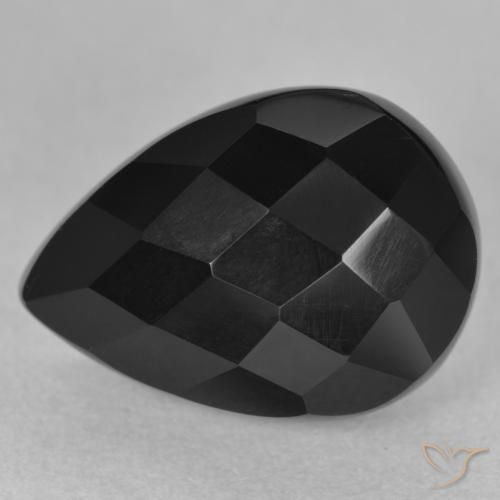 Onyx Noire naturelle En forme de poire, 9.82 ct, Opaque