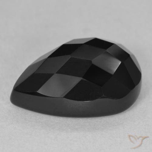Onyx Noire naturelle En forme de poire, 9.82 ct, Opaque