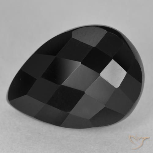 10.32ct Naturel Noire Onyx, En forme de poire, Opaque