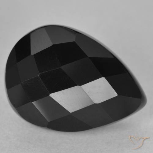 Onyx Noire naturelle En forme de poire, 10.32 ct, Opaque