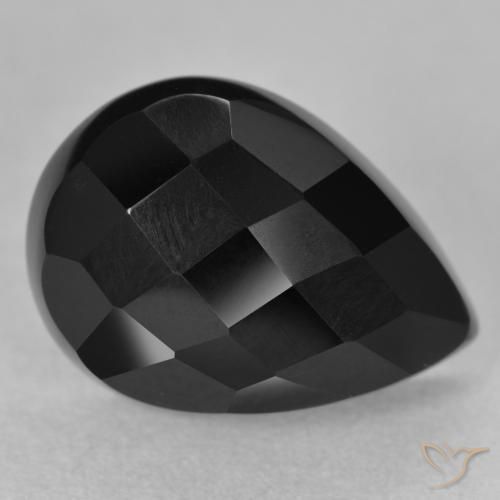 Onyx Noire naturelle En forme de poire, 10.05 ct, Opaque