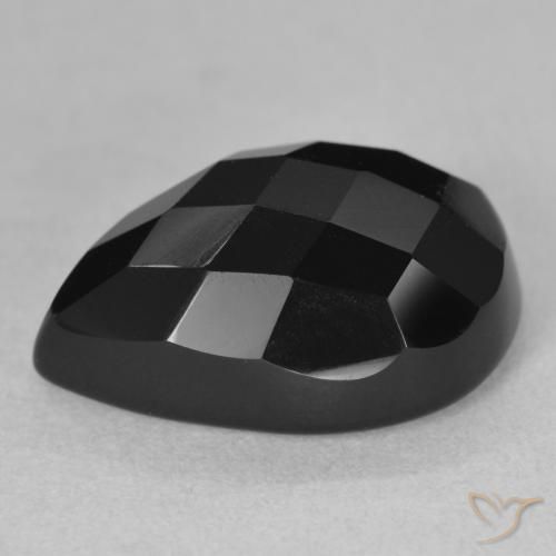 Onyx Noire naturelle En forme de poire, 10.05 ct, Opaque