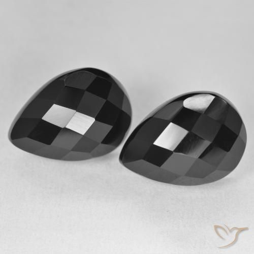 21.42ctw Naturel Noire Onyx, En forme de poire, Opaque
