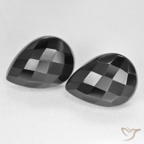 19.62ctw Naturel Noire Onyx, En forme de poire, Opaque