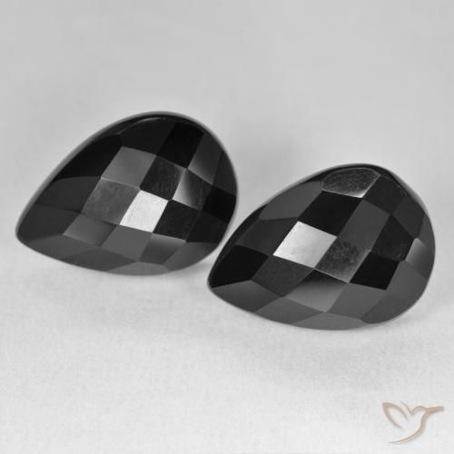 17.54ctw Naturel Noire Onyx, En forme de poire, Opaque