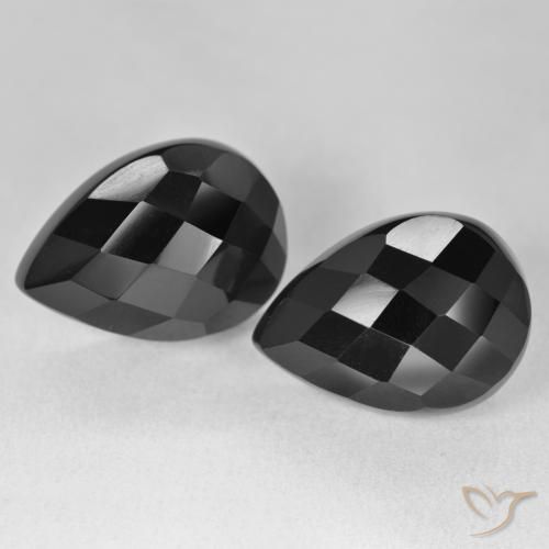 21.71ctw Naturel Noire Onyx, En forme de poire, Opaque