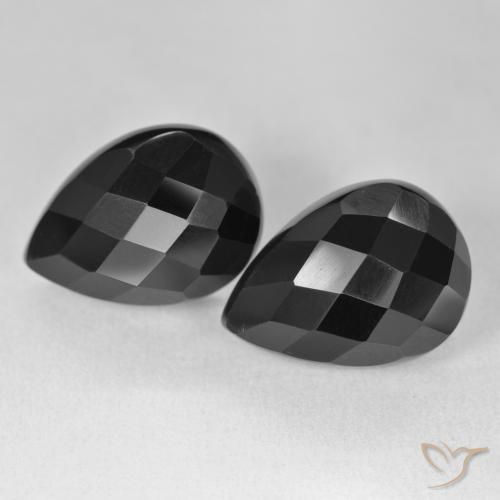 21.82ctw Naturel Noire Onyx, En forme de poire, Opaque