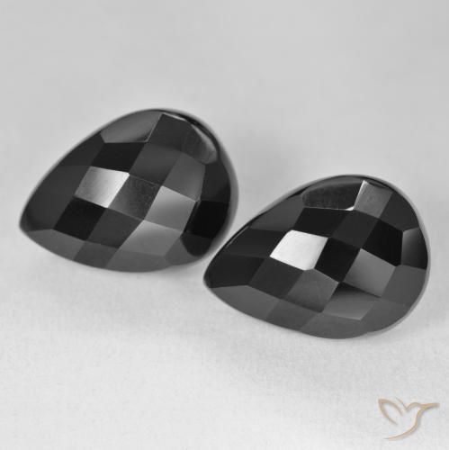 20.42ctw Naturel Noire Onyx, En forme de poire, Opaque