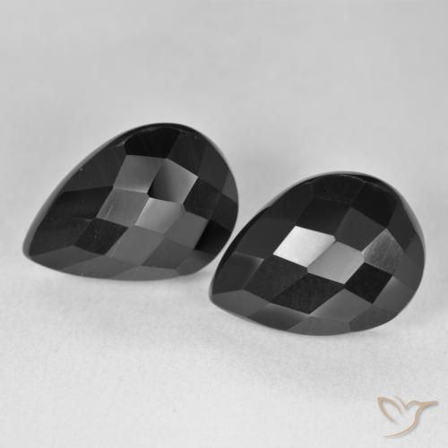 17.76ctw Naturel Noire Onyx, En forme de poire, Opaque
