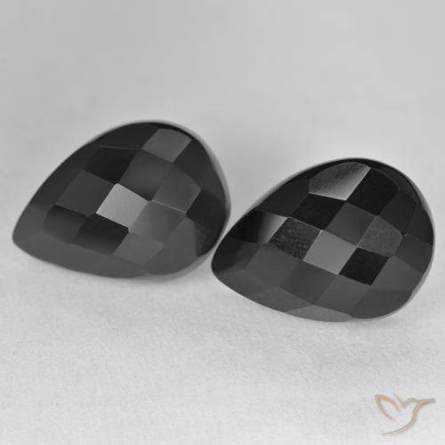 22.03ctw Naturel Noire Onyx, En forme de poire, Opaque
