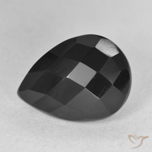 5.80ct Naturel Noire Onyx, En forme de poire, Opaque
