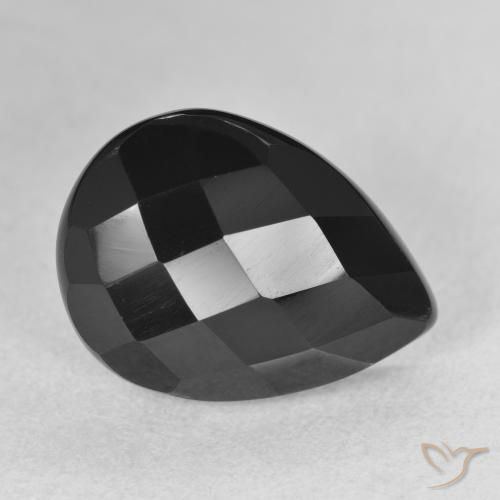 Onyx Noire naturelle En forme de poire, 5.80 ct, Opaque