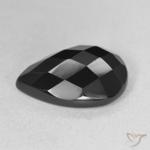 Onyx Noire naturelle En forme de poire, 5.80 ct, Opaque