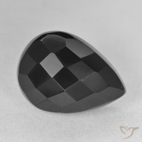 Onyx Noire naturelle En forme de poire, 10.59 ct, Opaque
