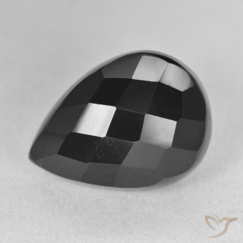 Onyx Noire naturelle En forme de poire, 10.59 ct, Opaque