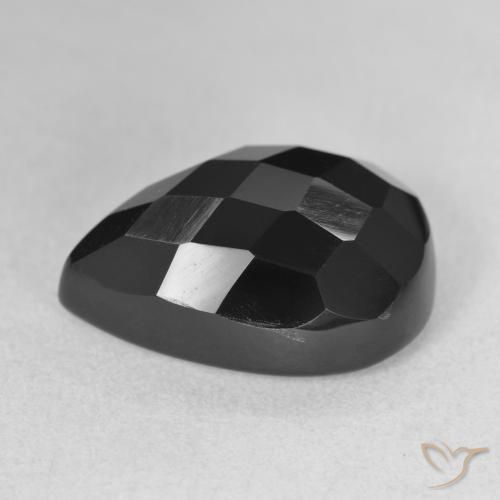 Onyx Noire naturelle En forme de poire, 10.59 ct, Opaque