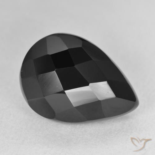 Onyx Noire naturelle En forme de poire, 9.50 ct, Opaque