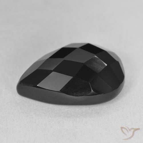 Onyx Noire naturelle En forme de poire, 9.50 ct, Opaque